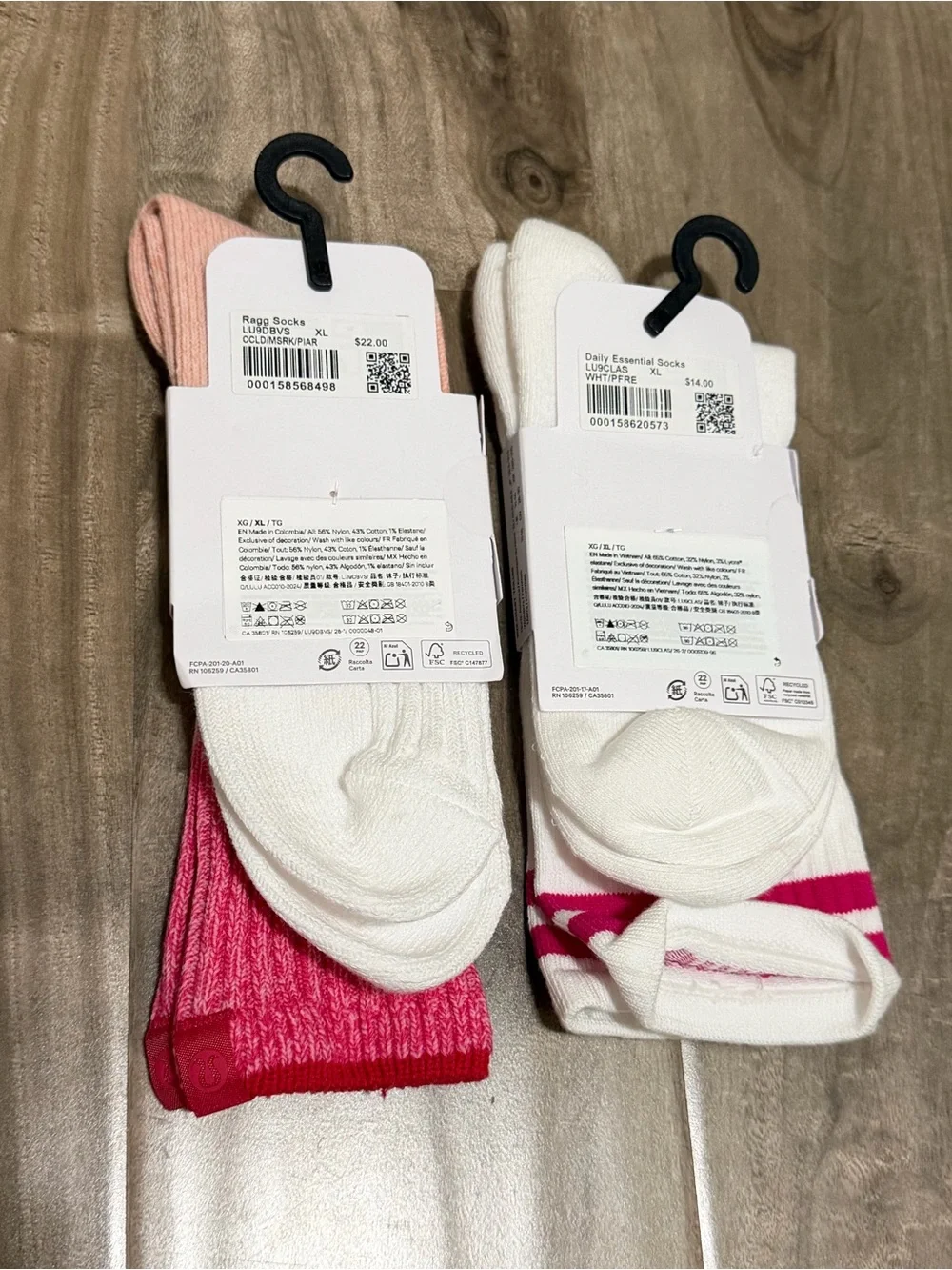 NWT lululemon Sock Bundle XL Daily Essential + Ragg Socks